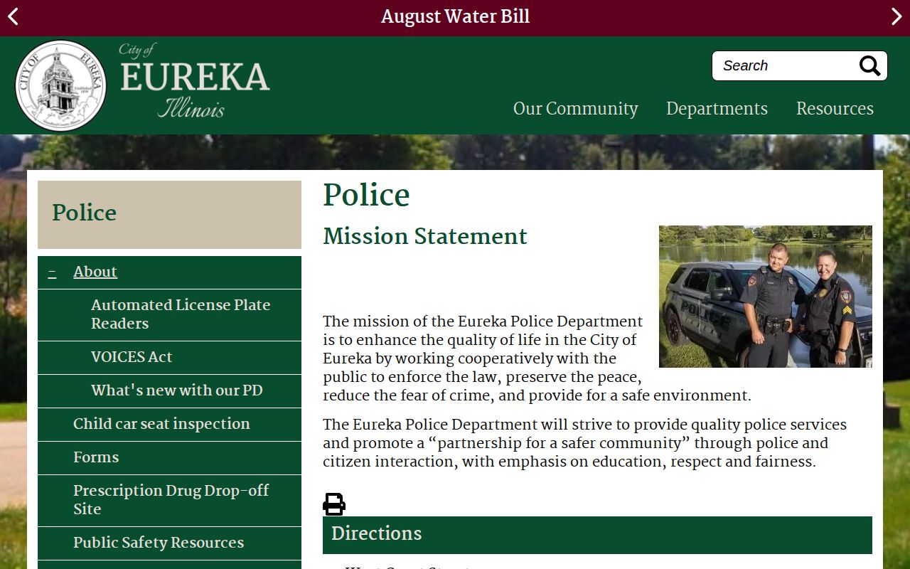 Eureka Police Department source for Eureka arrest records