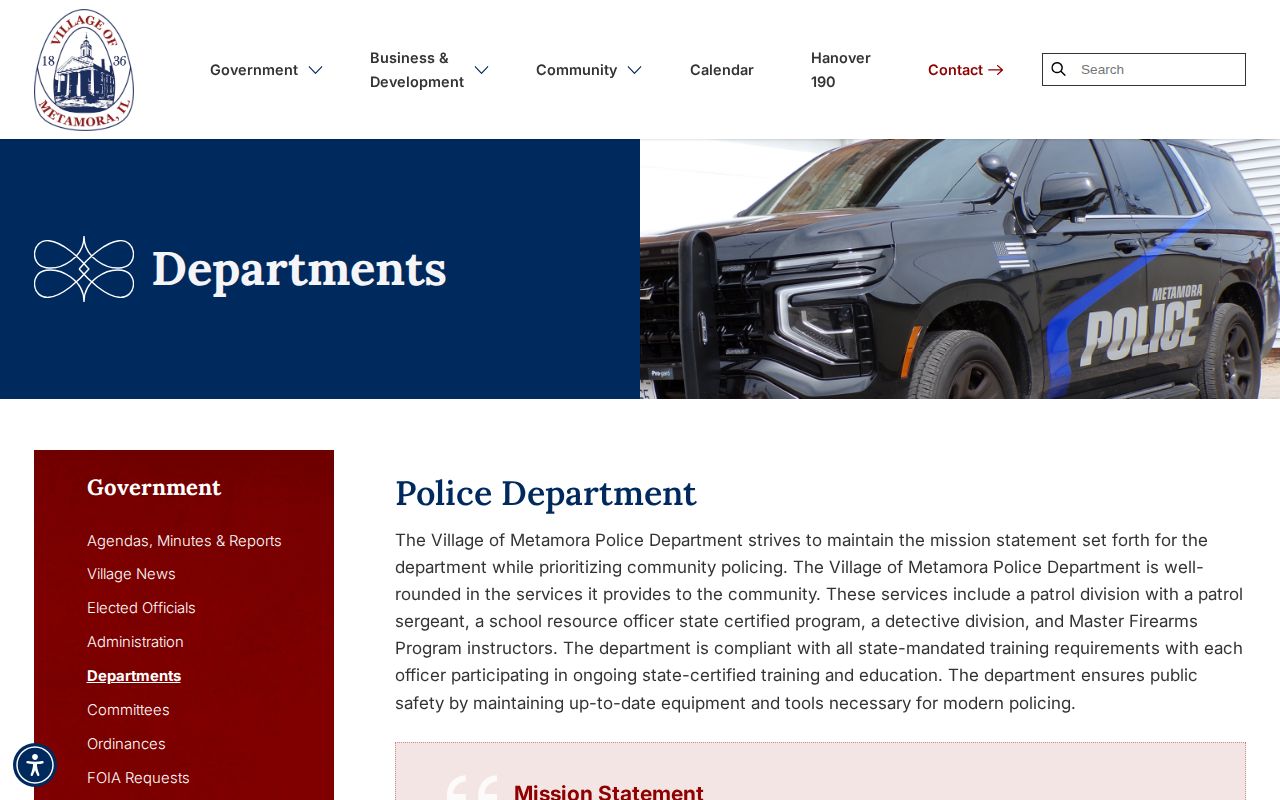 Metamora Police Department source for Metamora arrest records